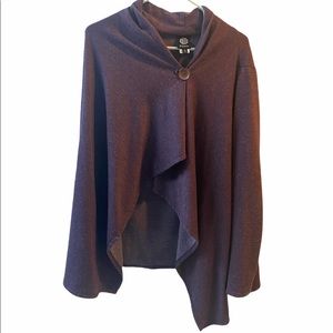 Ladies Large Babeau Plum Open front Sweater